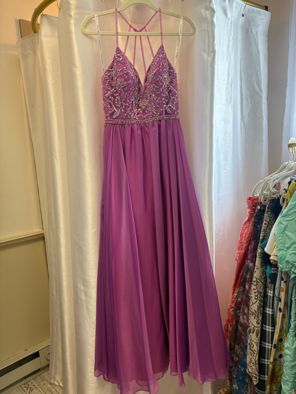 Malia Rose Pink Prom Dress Formal Sequin Rhinestone Sparkle